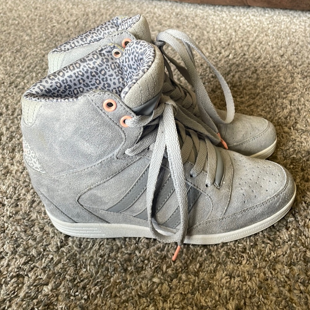 Adidas wedge sneakers rare hardly worn still practically like new women’s size 6